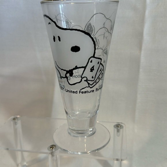 Peanuts Snoopy Sasaki Glass from Camp‎ Snoopy in Minnesota Snoopy Poker Gold Rim - Picture 1 of 12